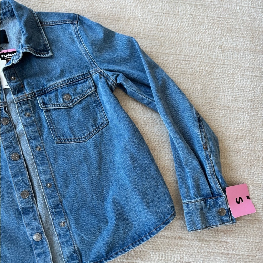 Express Women's Blue Jean Jacket Small BRAND NEW NWT MSRP $98 - Picture 4 of 8